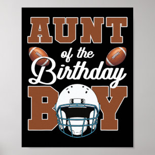 Aunt Of The Birthday Boy Football Party Family Mat Poster