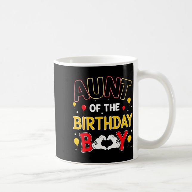 Aunt Of The Birthday Boy Matching Family Birthday  Coffee Mug (Right)