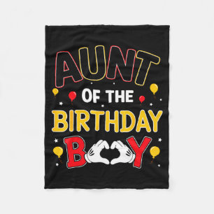 Aunt Of The Birthday Boy Matching Family Birthday  Fleece Blanket