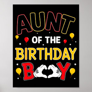 Aunt Of The Birthday Boy Matching Family Birthday  Poster