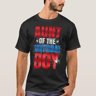 Aunt Of The Birthday Boy Matching Family Spider T-Shirt