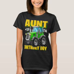 Aunt of the Birthday Boy Matching Family Tractor B T-Shirt
