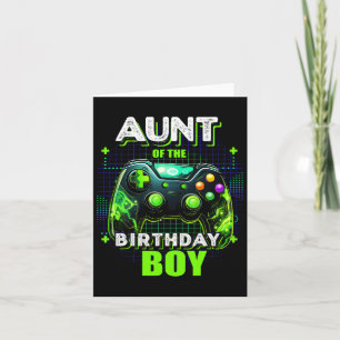 Aunt Of The Birthday Boy Matching Family Video Gam Card