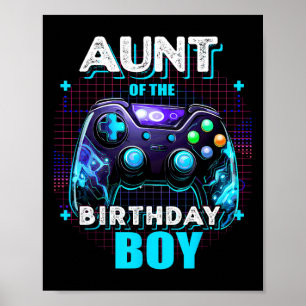 Aunt Of The Birthday Boy Matching Family Video Gam Poster