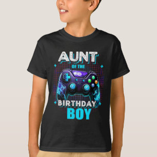Aunt Of The Birthday Boy Matching Family Video Gam T-Shirt