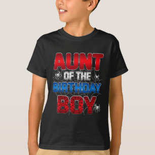 Aunt Of The Birthday Boy Matching Spider Family Pa T-Shirt