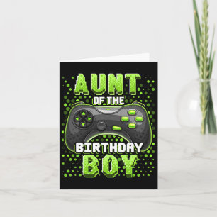 Aunt Of The Birthday Boy Matching Video Game Birth Card