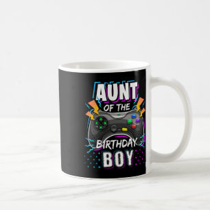 Aunt Of The Birthday Boy Matching Video Game Birth Coffee Mug