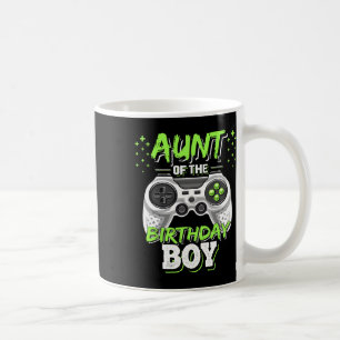 Aunt Of The Birthday Boy Matching Video Game Birth Coffee Mug