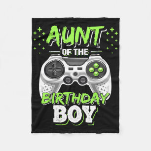 Aunt Of The Birthday Boy Matching Video Game Birth Fleece Blanket