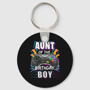 Aunt Of The Birthday Boy Matching Video Game Birth Key Ring
