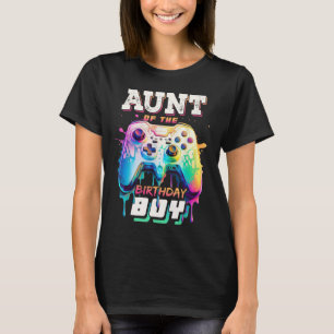 Aunt Of The Birthday Boy Matching Video Game Birth T-Shirt