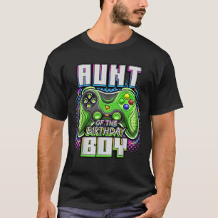 Aunt of the Birthday Boy Matching Video Game Birth T-Shirt
