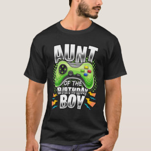 Aunt Of The Birthday Boy Matching Video Game Birth T-Shirt
