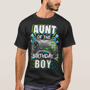 Aunt of the Birthday Boy Matching Video Game Birth T-Shirt