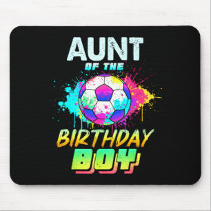 Aunt Of The Birthday Boy Soccer Ball Colorful Mouse Mat
