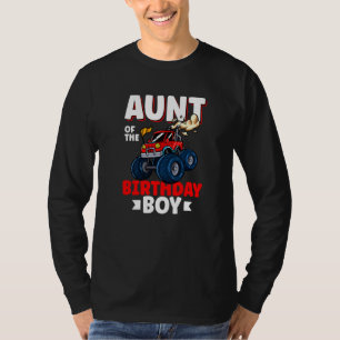 Aunt Of The Birthday Boy Theme Monster Truck T-Shirt