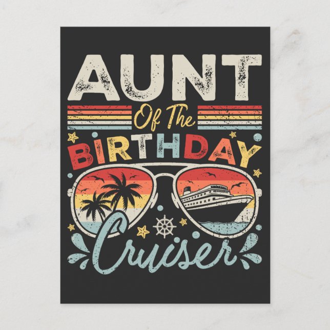 Aunt of the Birthday Cruiser Vacation Postcard (Front)