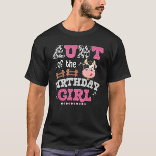 Aunt Of The Birthday For Girl Cow Farm Cow Mummy T-Shirt