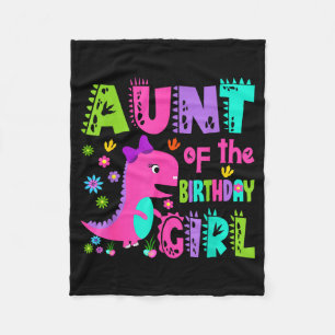 Aunt of the birthday girl saurus rex dinosaur fleece blanket