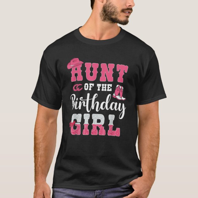 Aunt of the Birthday Girl Western Cowgirl Themed 2 T-Shirt (Front)