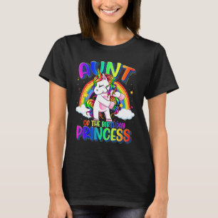 Aunt Of The Birthday Princess Flossing Unicorn Bir T-Shirt