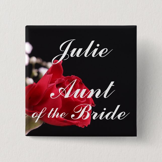Aunt Of The Bride 15 Cm Square Badge (Front)