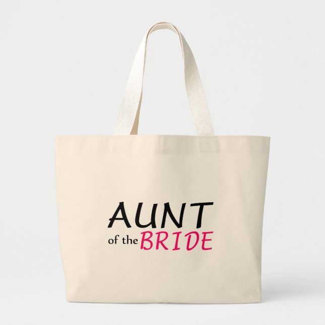 Aunt Of The Bride Large Tote Bag (Front)