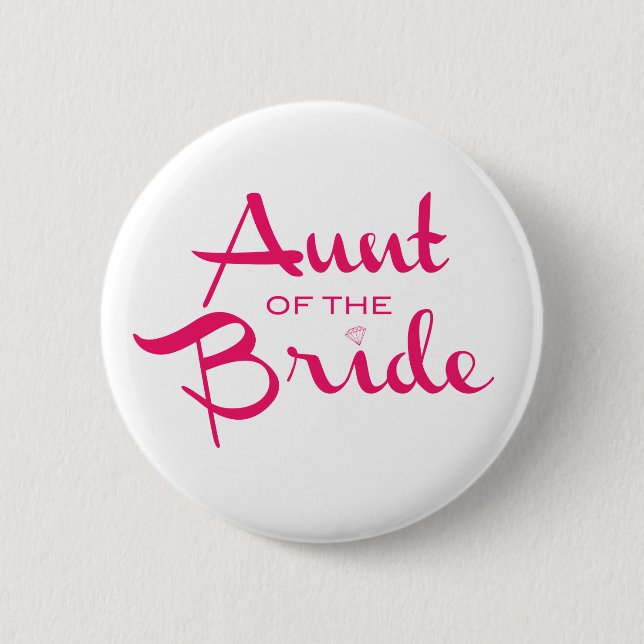 Aunt of the Bride Retro Script 6 Cm Round Badge (Front)