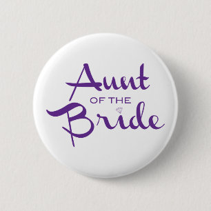 Aunt of the Bride Retro Script 6 Cm Round Badge