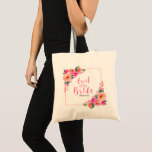 Aunt of the Bride Rustic Pink Floral Watercolor Tote Bag<br><div class="desc">Aunt of the Bride Rustic Pink Floral Watercolor</div>