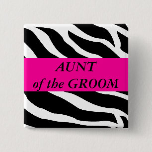 Aunt Of The Groom 15 Cm Square Badge