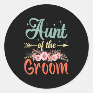 Aunt Of The Groom Gifts Mum Bride Wedding Groom Classic Round Sticker
