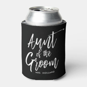 Aunt of the Groom   Script Style Custom Wedding Can Cooler