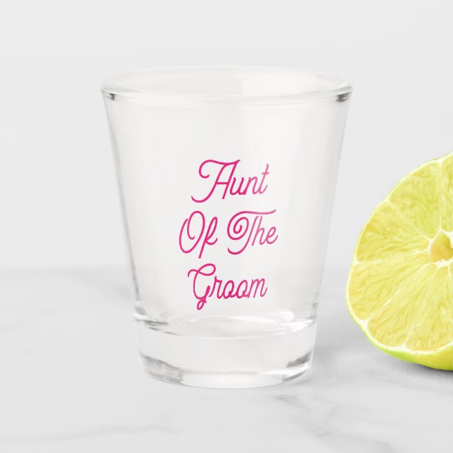 Aunt Of The Groom Wedding Gift Favour Elegant Shot Glass (Front)