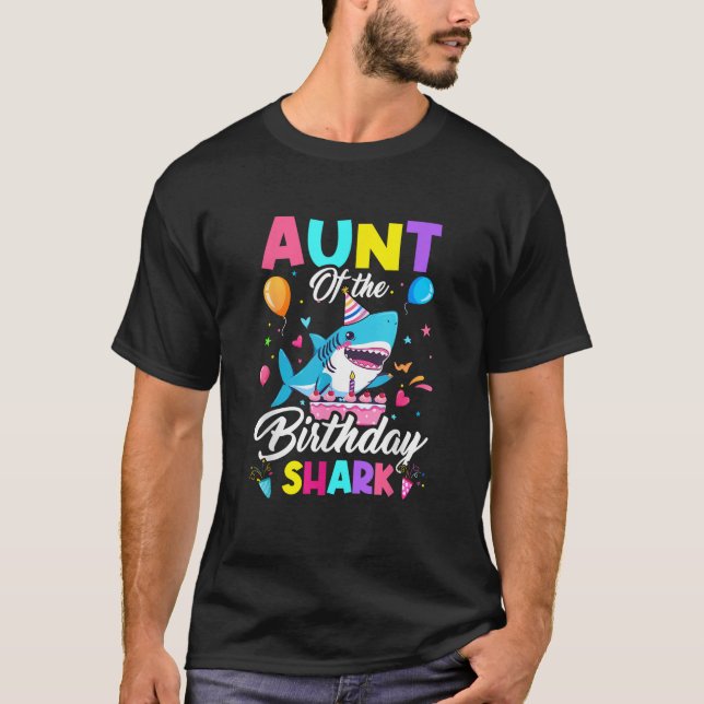 Aunt Of The Shark Birthday Boy Girl Party Family G T-Shirt (Front)