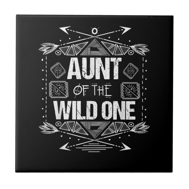 Aunt Of The Wild One Birthday Gift Tile (Front)