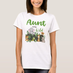Aunt of the Wild One Jungle Safari Zoo Animals T-Shirt