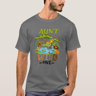 Aunt Of The Wild One Zoo Birthday Woodland Animals T-Shirt