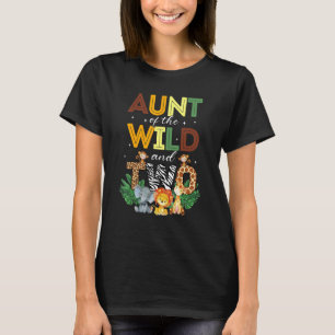 Aunt Of The Wild Two Zoo Birthday Safari Jungle An T-Shirt