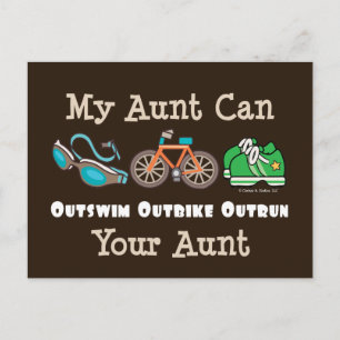 Aunt Outswim Outbike Outrun Triathlon Postcard