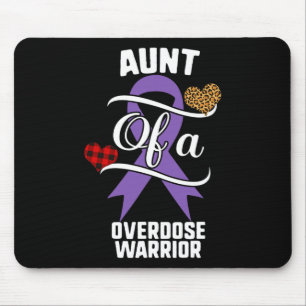 Aunt Overdose Awareness Leopard Buffalo Plaid Fami Mouse Mat