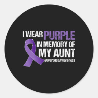Aunt Overdose Awareness Memory  Classic Round Sticker
