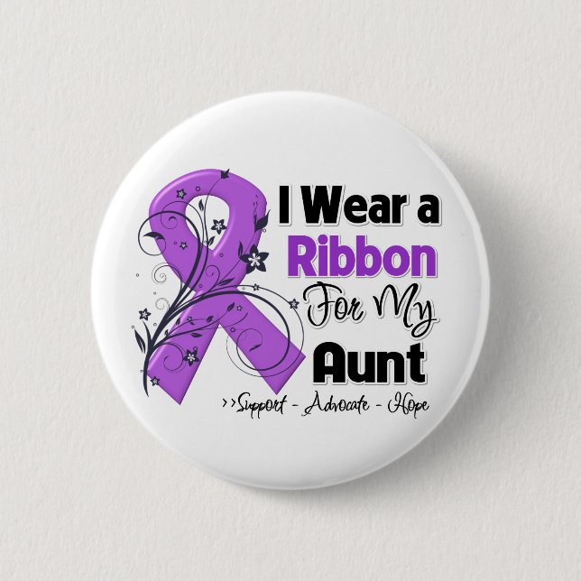 Aunt - Pancreatic Cancer Ribbon 6 Cm Round Badge (Front)