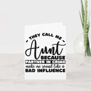 Aunt Partner In Crime Shirt Aunt Tee Shirts Sarcas Card