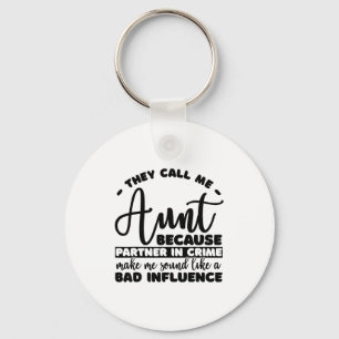 Aunt Partner In Crime Shirt Aunt Tee Shirts Sarcas Key Ring