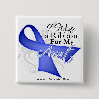 Aunt  Periwinkle Ribbon - Stomach Cancer 15 Cm Square Badge