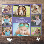 Aunt Photo Collage Purple Jigsaw Puzzle<br><div class="desc">Give the world's greatest aunt a fun custom photo collage jigsaw puzzle that she will treasure and enjoy for years. You can personalise with eight family photos of nieces, nephews, other family members, pets, etc., customise the expression "Best Aunt Ever" and whether she is called "Aunt, " "Auntie, " "Tia,...</div>