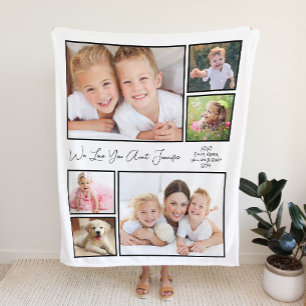 Aunt Photo Collage White Fleece Blanket