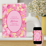 Aunt Pink Yellow Personalised Floral Birthday Card<br><div class="desc">Personalised birthday card for an aunt, grandma, sister, friend, mum or other female relative. This pretty watercolor floral design has rose blooms, flowers and foliage in shades of pink and yellow gold. The wording on the front is fully editable and currently reads "wishing my very special aunt [name] a blooming...</div>